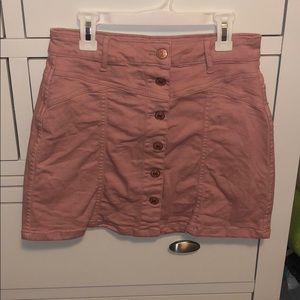Pink denim skirt